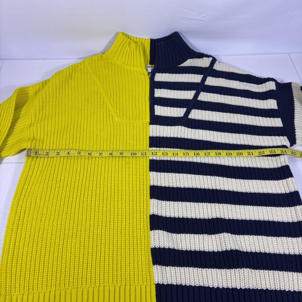 NWT STAUD Hampton Oversized Two Tone Chartreuse Sweater Size Large - Picture 5 of 8